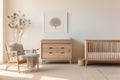 Interior wall white furniture flat baby crib stylish interior decor home room apartment