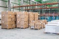 A row of goods on warehouse area Royalty Free Stock Photo