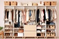 Interior wear fashionable collection style closet hanging clothes