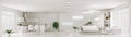 Interior of white apartment panorama 3d render