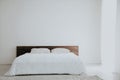 Interior white bedroom this morning with bed Royalty Free Stock Photo