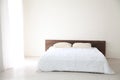 Interior white bedroom this morning with bed Royalty Free Stock Photo