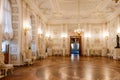 Interior of White hall in Big Gatchina Palace, Russia Royalty Free Stock Photo