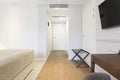 Interior of a white hotel corridor with closet Royalty Free Stock Photo