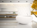 Interior of white stylish bathroom