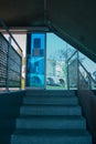 Interior of windows with blue filter in public parking in the city of AlmerÃÂ­a Royalty Free Stock Photo