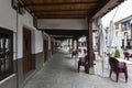 Interior of the wooden arcades in the square of the sculptor Aniceto Marinas, example of the typical and traditional architecture