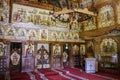 Interior of wooden church of Barsana monastery. Maramures regio