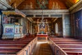 Interior of wooden church in Kulturen heritage museum in Lund, Sweden