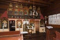 interior of wooden church, Museum of Ukrainian village, Svidnik
