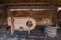 Interior of wooden house in Taltsy Architectural-Ethnographic Museum