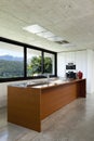 Interior, wooden kitchen island