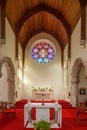 Interior with wooden roof in Church St. Mary and St. Finnan Royalty Free Stock Photo