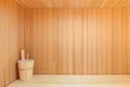 Interior of a wooden sauna