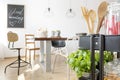 Interior with wooden table Royalty Free Stock Photo