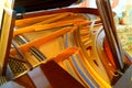 Interior workings of a grand piano Royalty Free Stock Photo