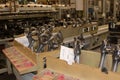 Interior workstation of an engineering manufacturing factory with machinery
