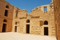 Interior yard of the abandoned desert castle Qasr Kharana Kharanah or Harrana near Amman, Jordan. Royalty Free Stock Photo