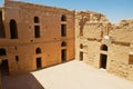 Interior yard of the abandoned desert castle Qasr Kharana Kharanah or Harrana near Amman, Jordan. Royalty Free Stock Photo