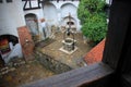 Interior yard well of Bran Dracula Castle in Transylvania Royalty Free Stock Photo