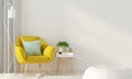 Interior with a yellow armchair Royalty Free Stock Photo