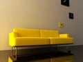 Interior - Yellow couch