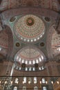 Interior of Yeni Cami or New Mosque in Eminonu district of Istanbul Royalty Free Stock Photo