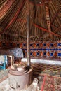 Interior of yurt