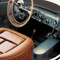 Interiore of a vintage car 50& x27;s style Royalty Free Stock Photo