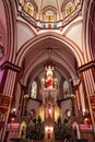 Interiors of Basilica of the Sacred Heart of Jesus - ancient architecture - Indian Church - Pondicherry religious pilgrim trip Royalty Free Stock Photo