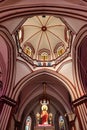 Interiors of Basilica of the Sacred Heart of Jesus - ancient architecture - Indian Church - Pondicherry religious pilgrim trip Royalty Free Stock Photo