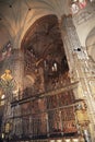Interiors of the Cathedral, the city of Toledo, Spain Royalty Free Stock Photo