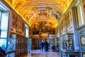 Interiors and ceiling of a hall in Vatican city museums in Italy