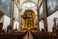 Interiors of the Church and Convent of San Francisco,  located at the western end of Madero Street in the historic center of Royalty Free Stock Photo