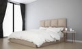 The interiors design idea of luxury bedroom and grey wall background Royalty Free Stock Photo