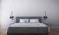 The interiors design idea of minimal bedroom and wall texture background Royalty Free Stock Photo