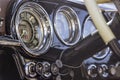 Interiors details of a Vintage Police car Alfa Romeo,1900 super. Royalty Free Stock Photo