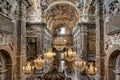 Interiors, frescoes and architectural details of the Santa Caterina church in Palermo, Italy