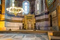 Interiors of Hagia Sophia, the former Greek Orthodox Christian patriarchal cathedral, later an Ottoman imperial mosque and now a