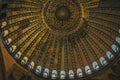 Interiors of Hagia Sophia's Magnificent Dome in Istanbul, Turkey