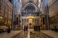 Interiors of main altar of the Church, the Greek Orthodox catholicon in Church of the Holy Sepulcher, also the Church of the