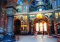 Interiors of the Monastery of an Orthodox Church in New Athos, Abkhazis Royalty Free Stock Photo