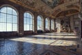 Interiors of the Palazzo Farnese. The Salone di Ercole is a large rooms beautifully frescoed.