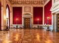 Interiors of royal halls in Christiansborg Palace in Copenhagen, Denmark