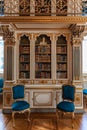 Interiors of the royal halls in the Christiansborg Palace in Copenhagen, Denmark, ancient historical library Royalty Free Stock Photo