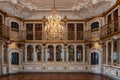 Interiors of the royal halls in the Christiansborg Palace in Copenhagen, Denmark, ancient historical library Royalty Free Stock Photo