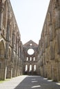 Interiors of san galgano abbey, Chiusdino, tuscany.