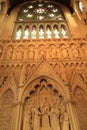 Interiors of St. Finbarr`s Cathedral-stained glass windows and carvings of biblical characters-Irish religious tour-Ireland travel