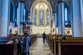 Interiors of St. Peter`s Church in Hamburg, a Protestant cathedral since the Reformation and its congregation forms part of the Royalty Free Stock Photo