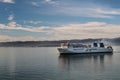 Interislander Ferry arrives in Wellington Habour, New Zealand.